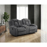 Phyllis Black Double Reclining Loveseat With Center Console And Cup Holders