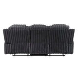 Phyllis Black Double Reclining Sofa With Cup Holders