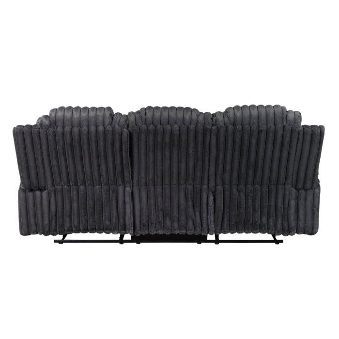 Phyllis Black Double Reclining Sofa With Cup Holders