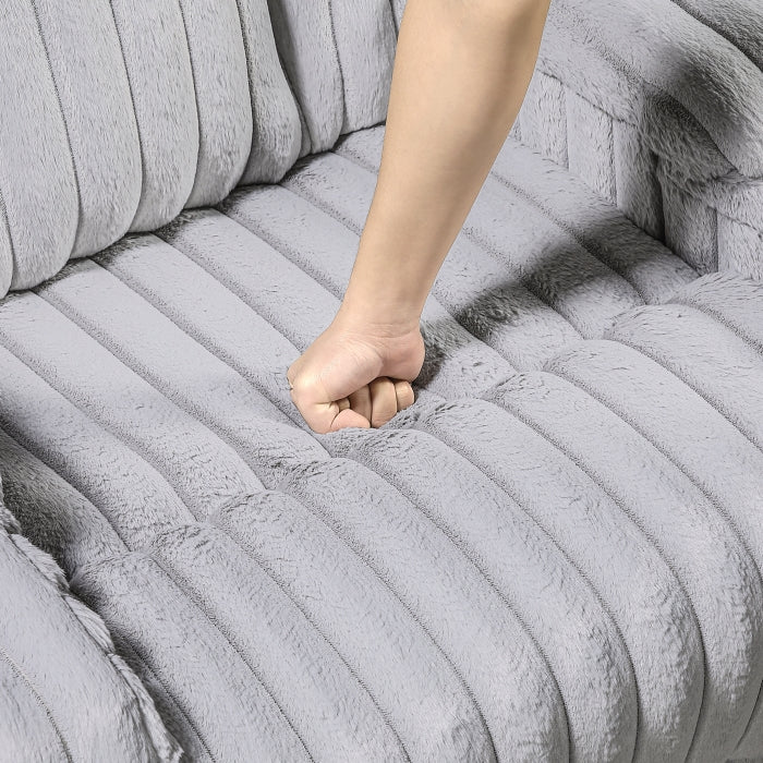 Phyllis White Double Reclining Sofa With Cup Holders
