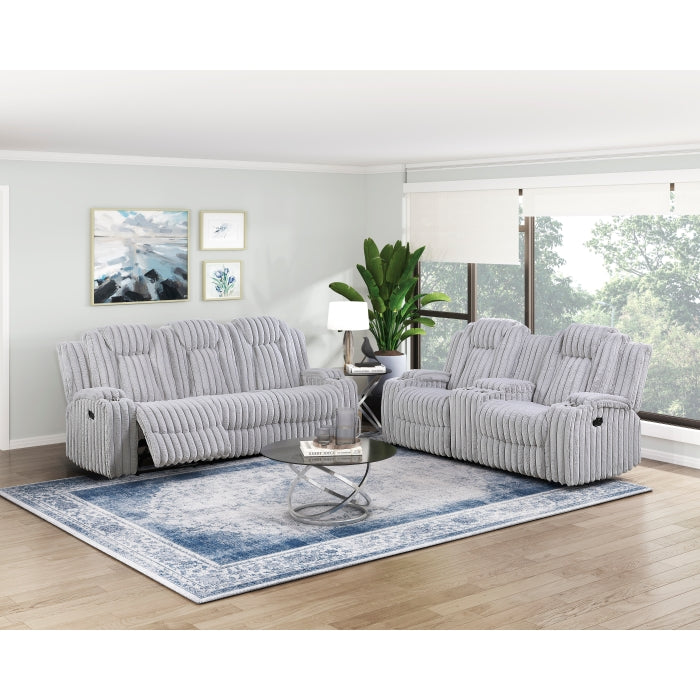 Phyllis White Double Reclining Sofa With Cup Holders