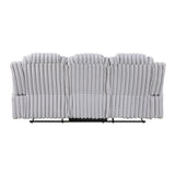 Phyllis White Double Reclining Sofa With Cup Holders