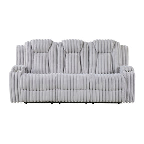 Phyllis White Double Reclining Sofa With Cup Holders