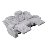 Phyllis White Double Reclining Sofa With Cup Holders
