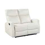 Heisley White Double Reclining Loveseat