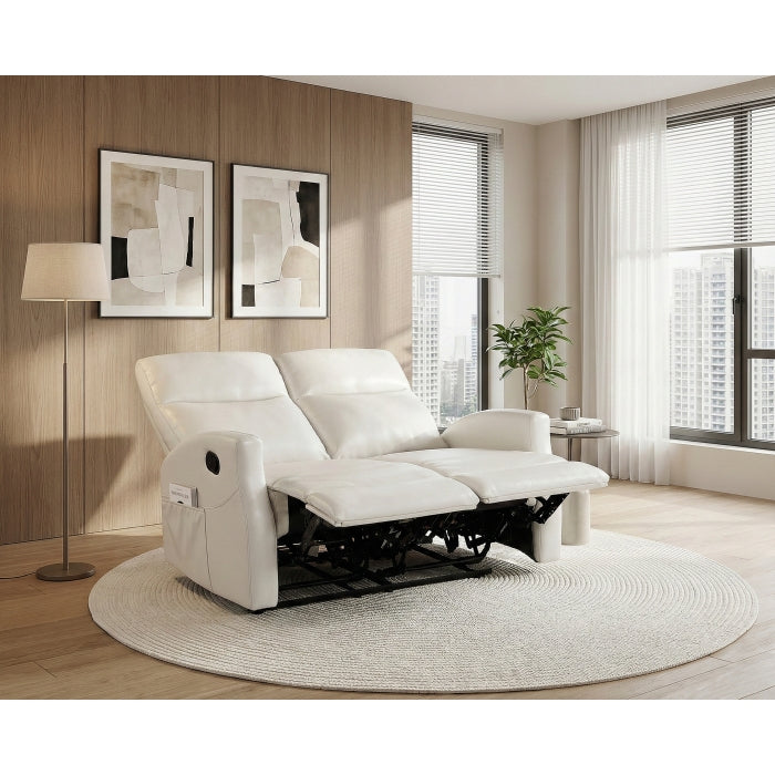 Heisley White Double Reclining Loveseat