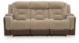 Mixed Motion Brownstone Power Reclining Sofa