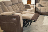 Mixed Motion Brownstone Power Reclining Sofa