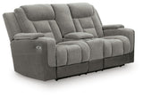 Mixed Motion Shadow Power Reclining Loveseat with Console