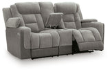 Mixed Motion Shadow Power Reclining Loveseat with Console