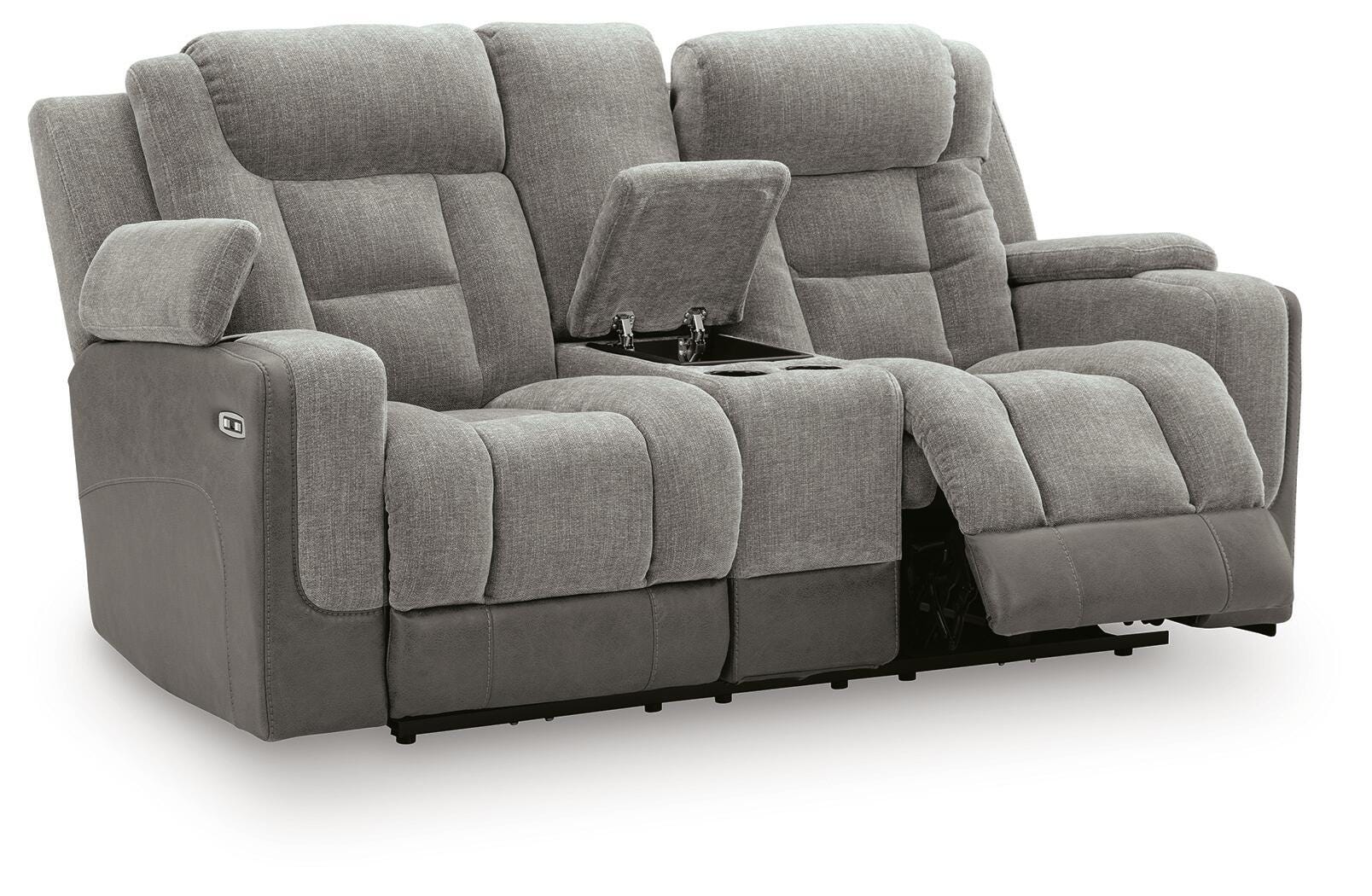 Mixed Motion Shadow Power Reclining Loveseat with Console