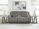 Mixed Motion Shadow Power Reclining Loveseat with Console