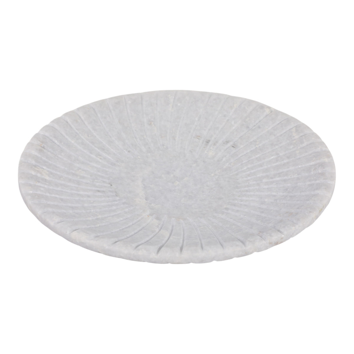Panoche White Swirl Ridge Marble Bowl