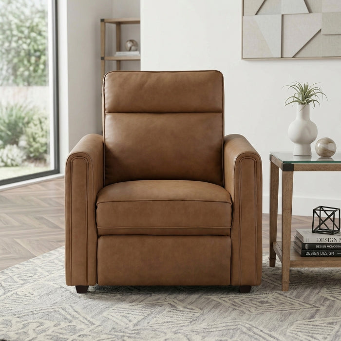 Equinox Brown Power Reclining Chair With Rounded Track Arms