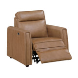 Equinox Brown Power Reclining Chair With Rounded Track Arms