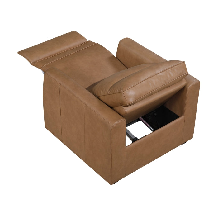 Equinox Brown Power Reclining Chair With Rounded Track Arms