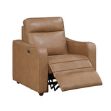 Equinox Brown Power Reclining Chair With Curved Track Arms