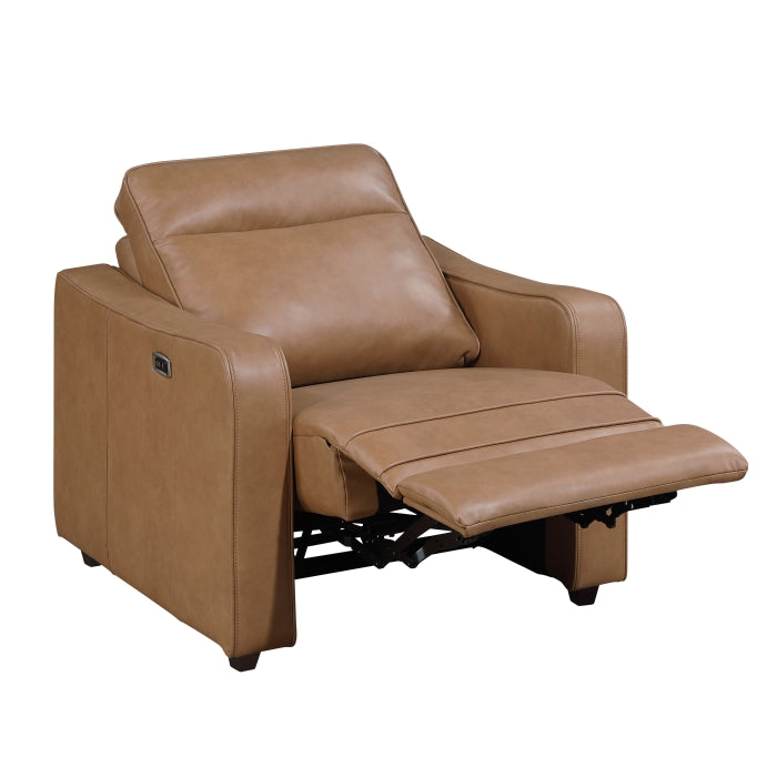 Equinox Brown Power Reclining Chair With Curved Track Arms