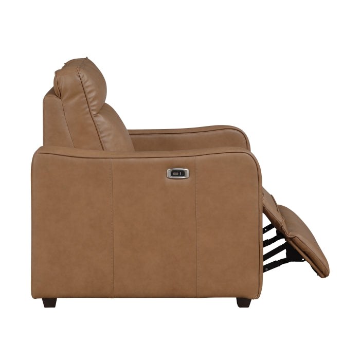 Equinox Brown Power Reclining Chair With Curved Track Arms