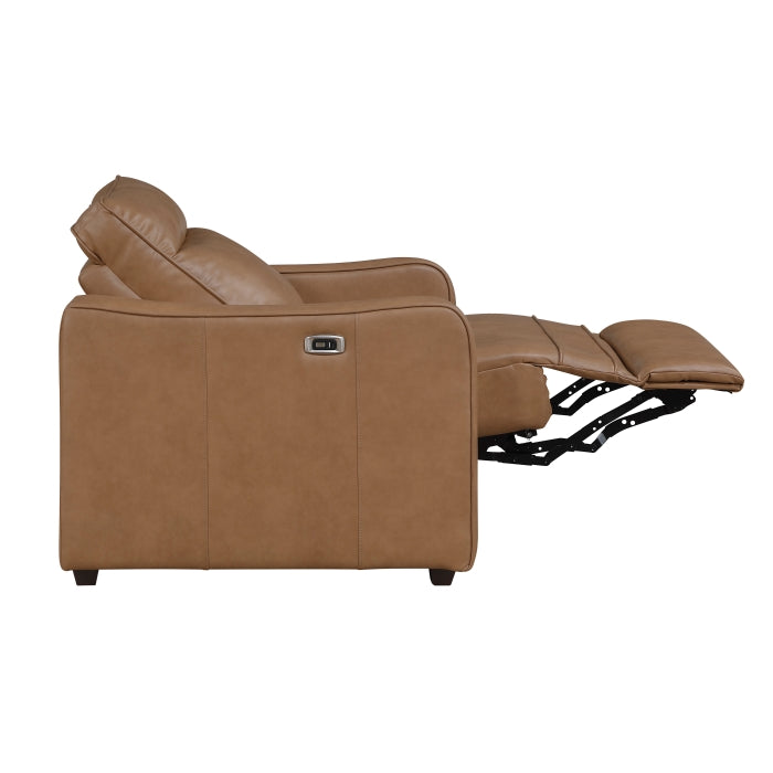 Equinox Brown Power Reclining Chair With Curved Track Arms