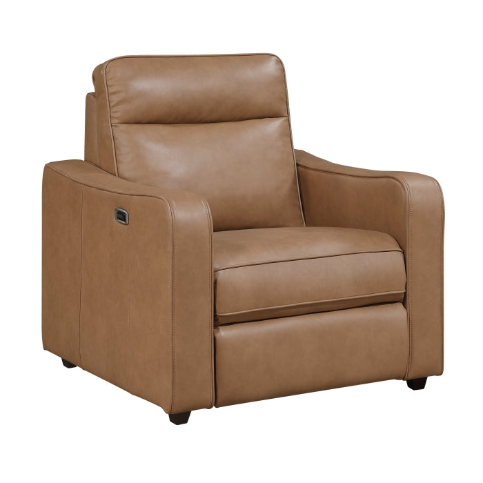 Equinox Brown Power Reclining Chair With Curved Track Arms