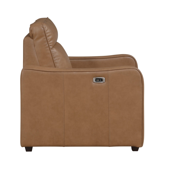 Equinox Brown Power Reclining Chair With Curved Track Arms
