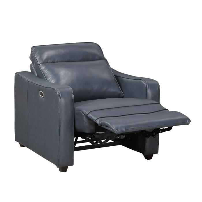 Equinox Gray Power Reclining Chair With Curved Track Arms