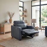 Equinox Gray Power Reclining Chair With Curved Track Arms