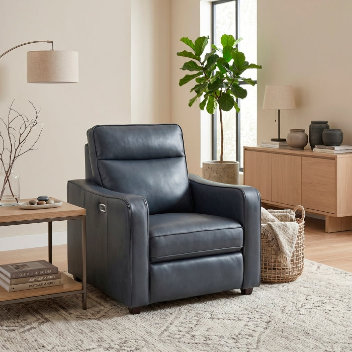Equinox Gray Power Reclining Chair With Curved Track Arms