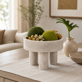 Broganmoor Beige Marble Bowl on 3 Feet