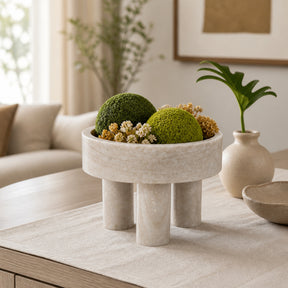 Broganmoor Beige Marble Bowl on 3 Feet