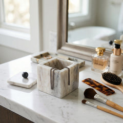 Rayo Beige/Black Marble Box with Knob