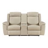 Nest Brown Double Reclining Loveseat With Center Console And Receptacles