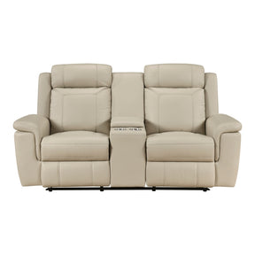 Nest Brown Double Reclining Loveseat With Center Console And Receptacles
