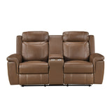 Nest Black Double Reclining Loveseat With Center Console And Receptacles