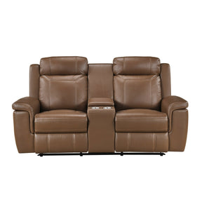 Nest Black Double Reclining Loveseat With Center Console And Receptacles