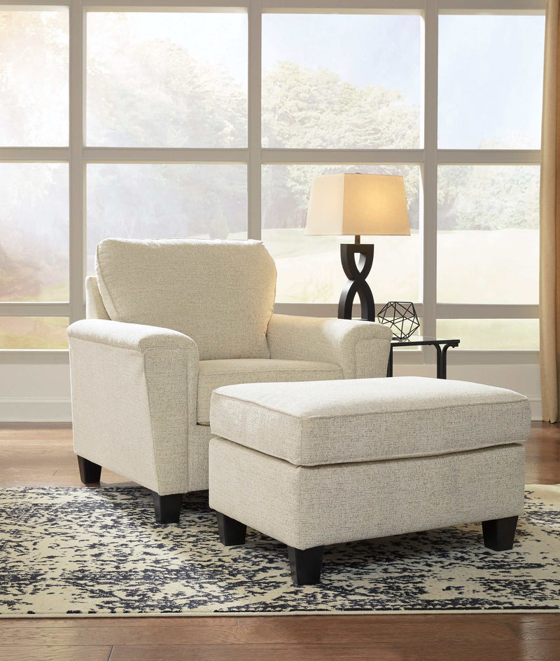 (Online Special Price) Abinger Natural Chair & Ottoman Set - Ornate Home