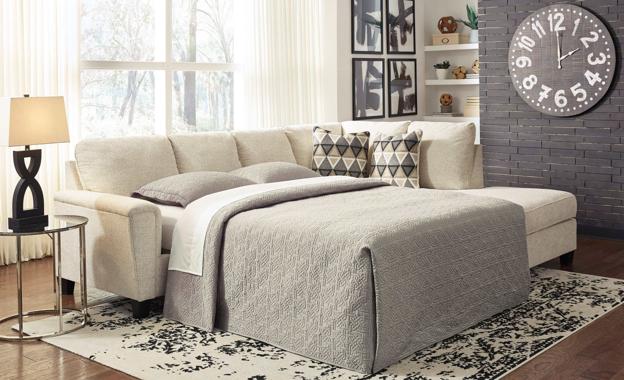 Abinger Natural 2-Piece Sleeper Sectional w/ Chaise - Ornate Home