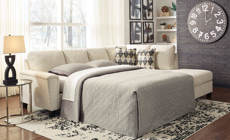 (Online Special Price) Abinger Natural 2-Piece Sleeper Sectional w/ RAF Chaise - Ornate Home