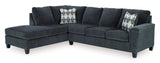 Abinger Smoke 2-Piece Sleeper Sectional w/ Chaise - Ornate Home