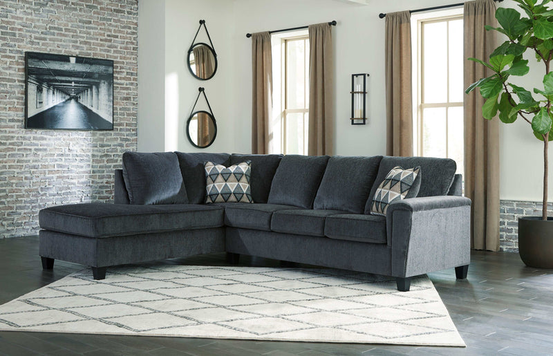 (Online Special Price) Abinger Smoke 2-Piece Sleeper Sectional w/ LAF Chaise - Ornate Home