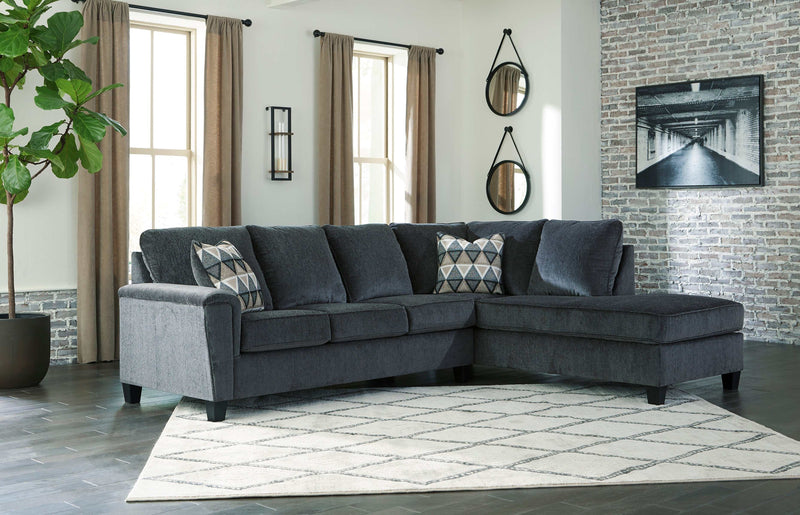 (Online Special Price) Abinger Smoke 2-Piece Sleeper Sectional w/ RAF Chaise - Ornate Home