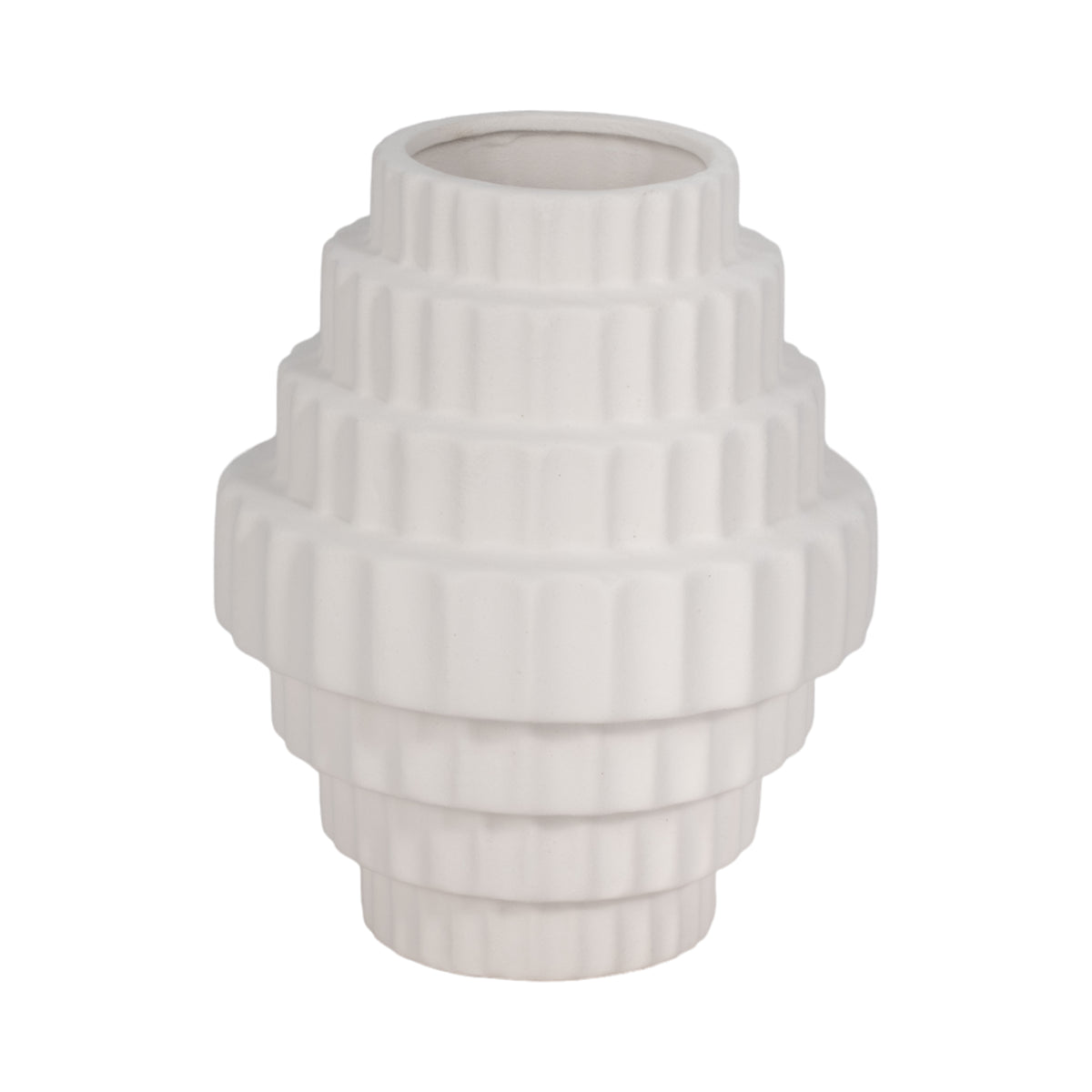 Hayes White Textured Staggered Vase