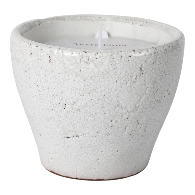 Agra White Crackle Santal Candle