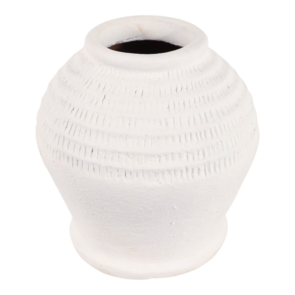 Bartlett White Small Dimpled Terracotta Vase