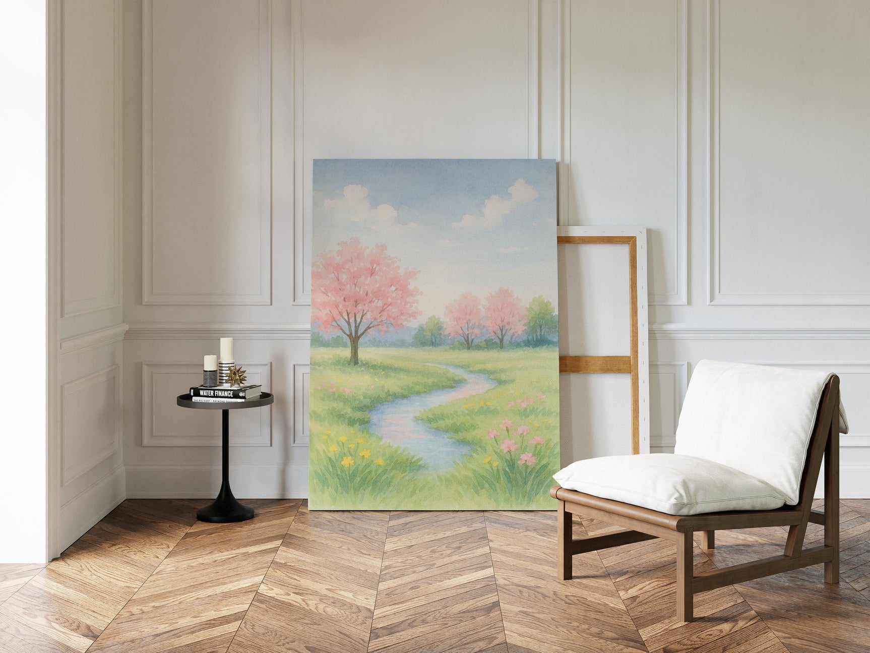 Spring Stream and Blossom Path