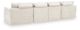 Canefield Ivory 4-Piece Sectional with Ottoman