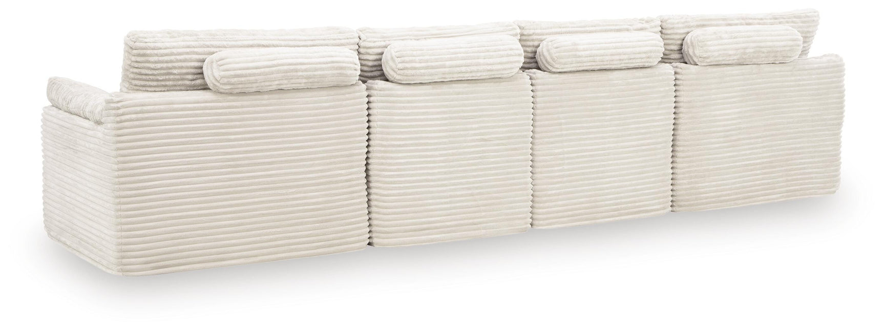 Canefield Ivory 4-Piece Sectional with Ottoman