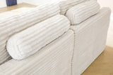 Canefield Ivory 4-Piece Sectional with Ottoman