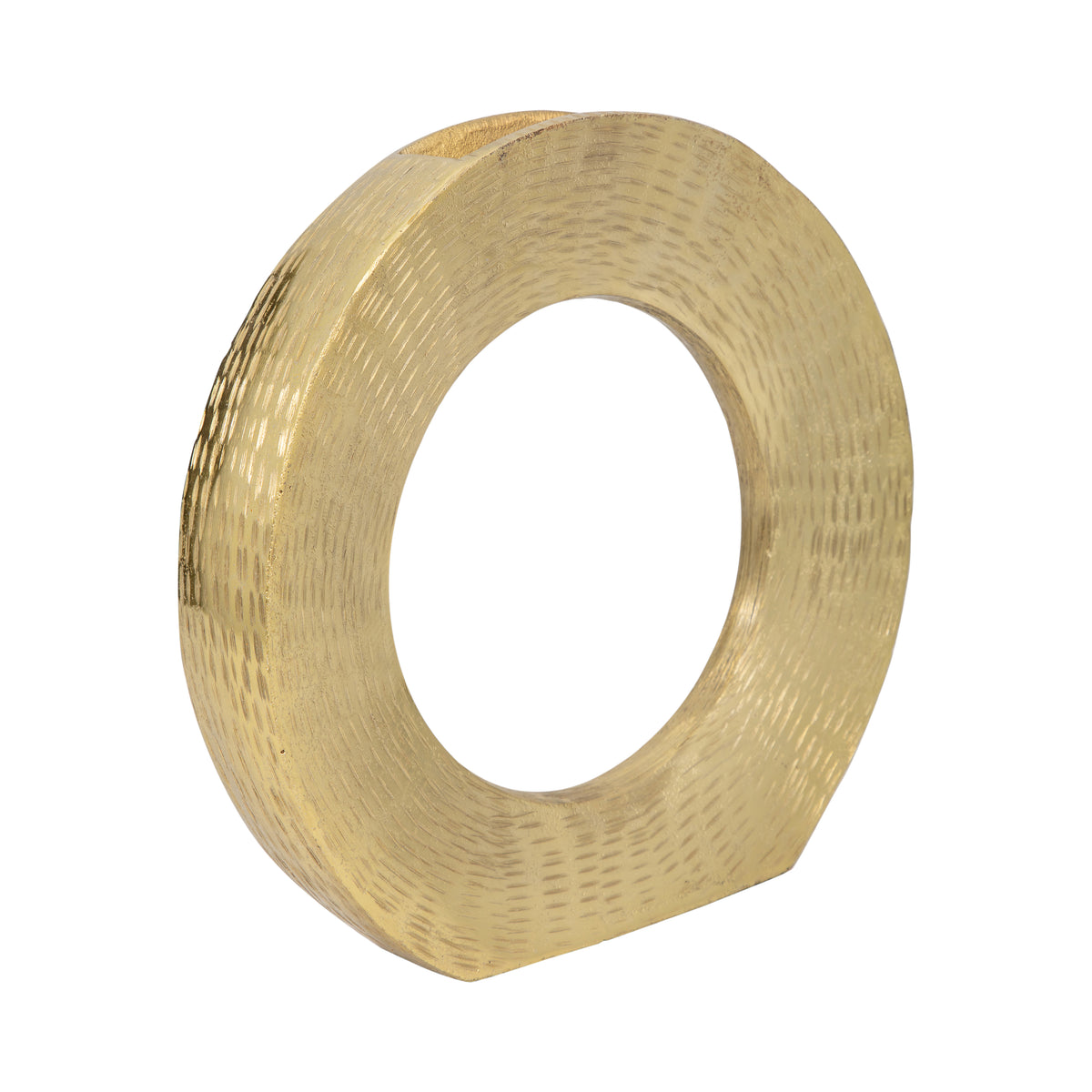 Wrigley Gold Metal Round Open Cut Out Vase - 17733-04EC